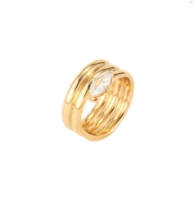 Anillo Fuerza Acero Dorado