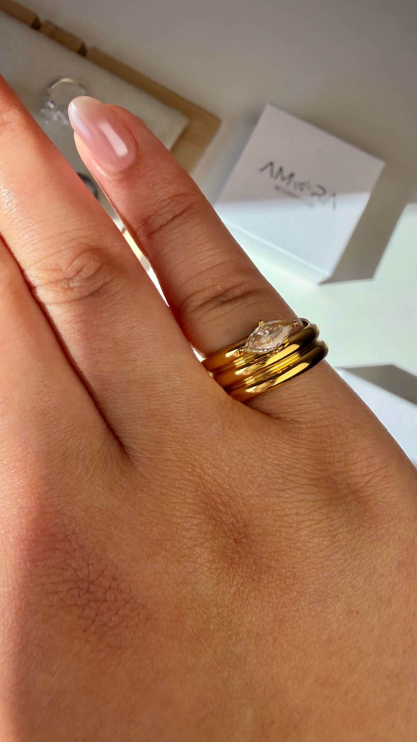 Anillo Fuerza Acero Dorado