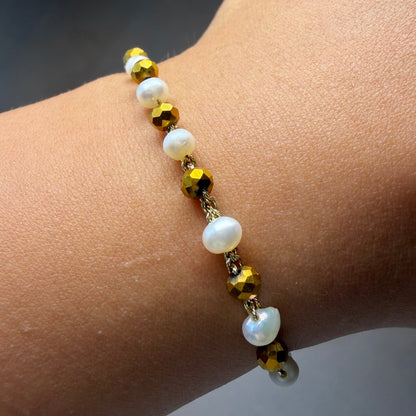 Golden Pearl Bracelet