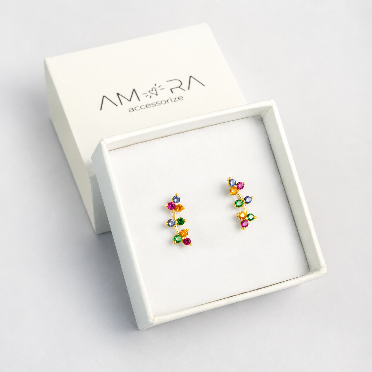 Pendientes Hojas Plata Baño Oro