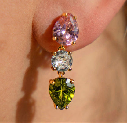 Pendientes Bloom Plata Baño Oro