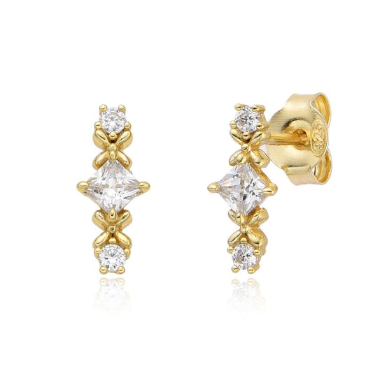 Gold Plated Silver Sparkle Earrings